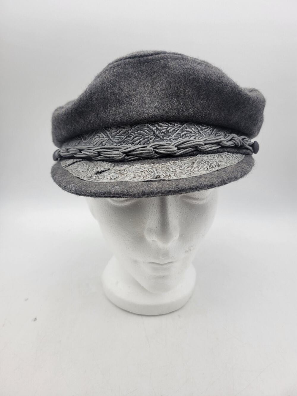 Aegan Athens Greek Fisherman's Cap Made in Greece Gray Wool Men's Hat 57-7 1/2